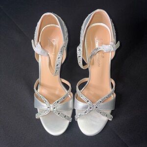 Lauren Lorraine Silver Strappy Heels